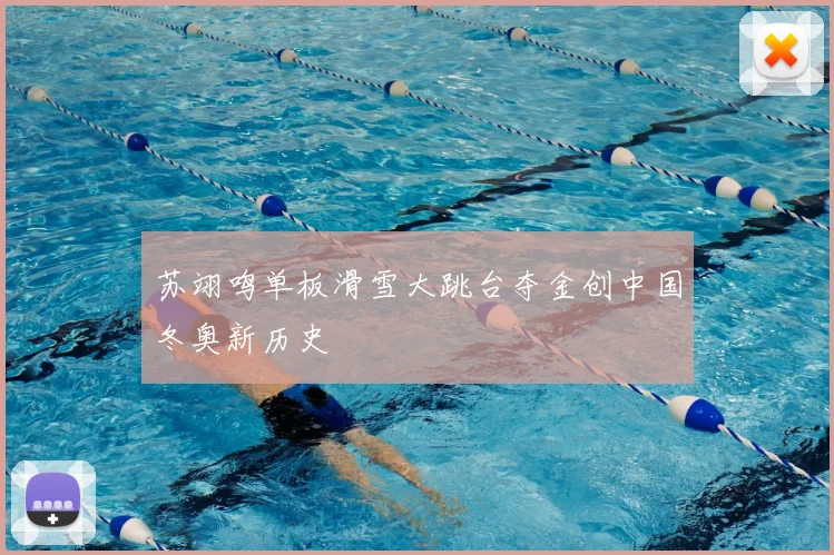 苏翊鸣单板滑雪大跳台夺金创中国冬奥新历史